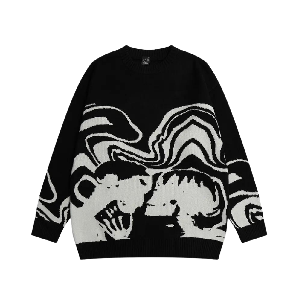 Skull Graphic Knit Sweater