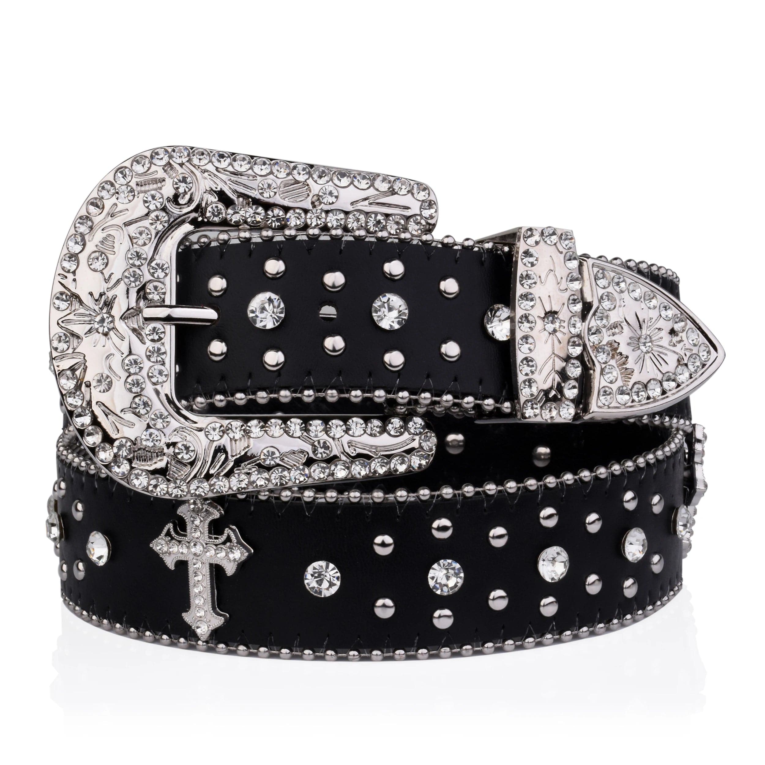 Gothic Eclipse Encrusted Cross Belt