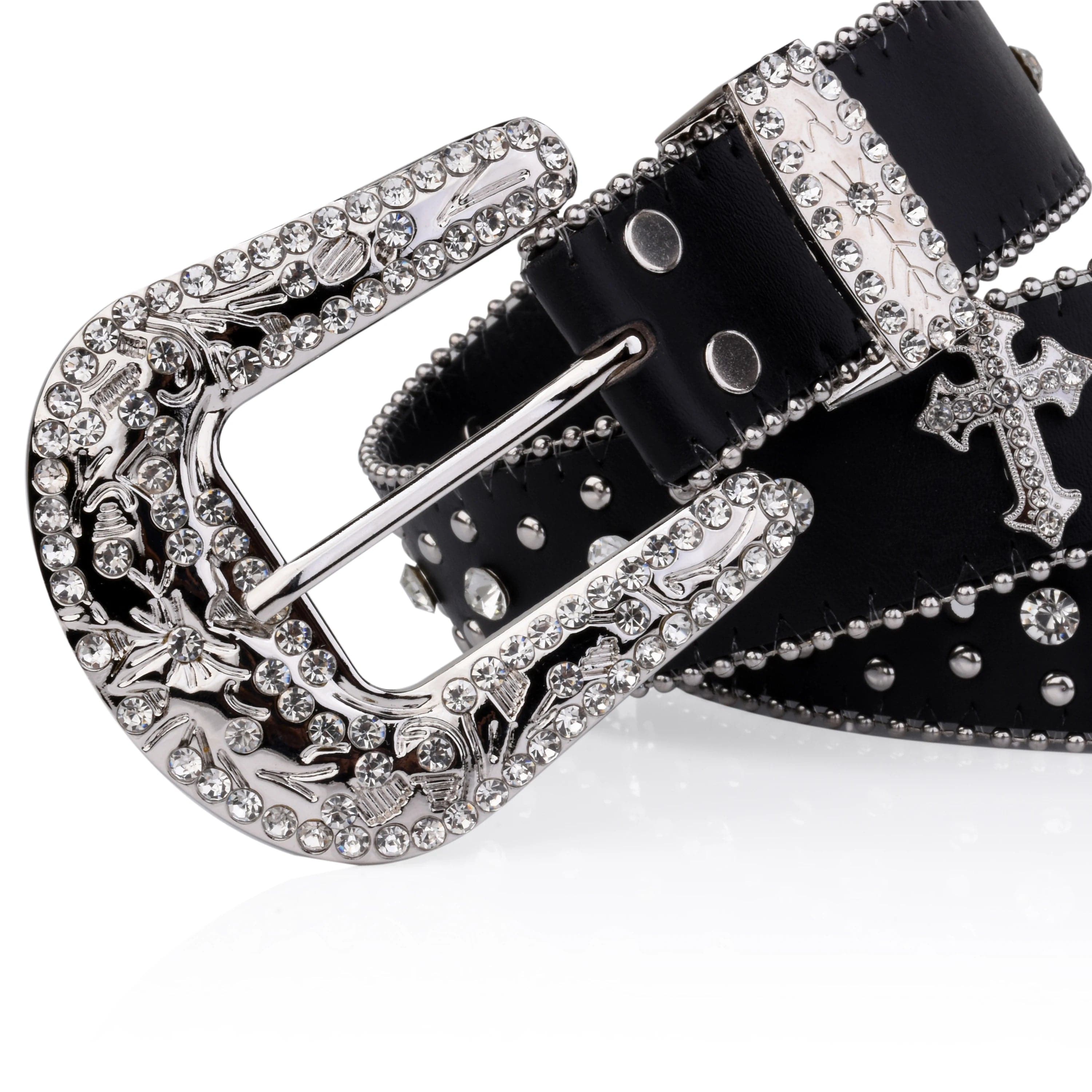 Gothic Eclipse Encrusted Cross Belt