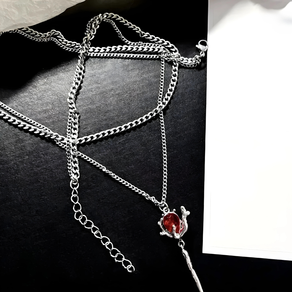 Crimson Cascade Necklace
